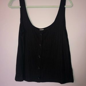 Black tank top with buttons